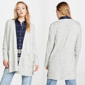 MADEWELL $135 Womens XS Ivory Long Sleeve Open Front Donghal Cardigan Sweater E7